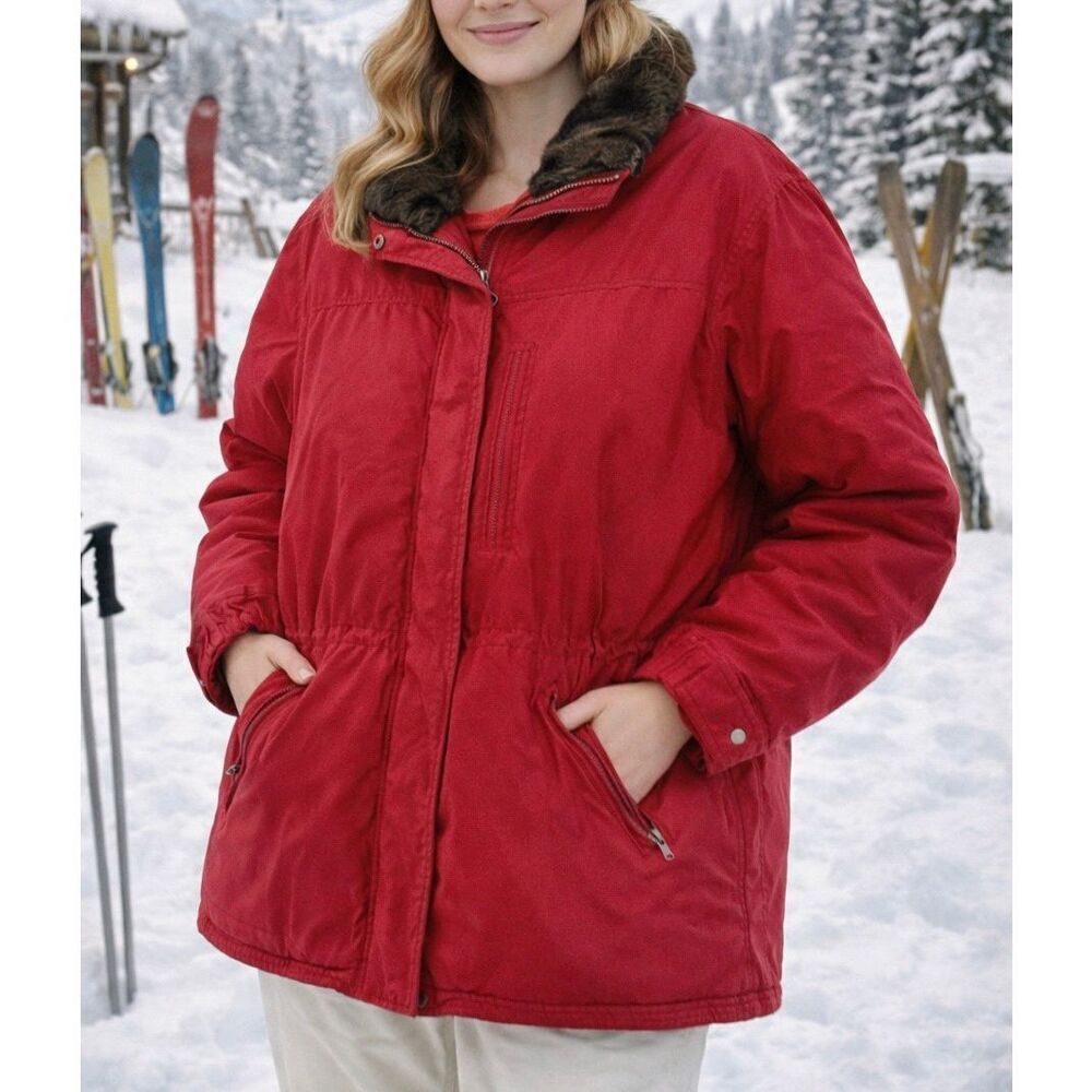 Lauren Ralph Lauren red vintage ski down fill jacket large